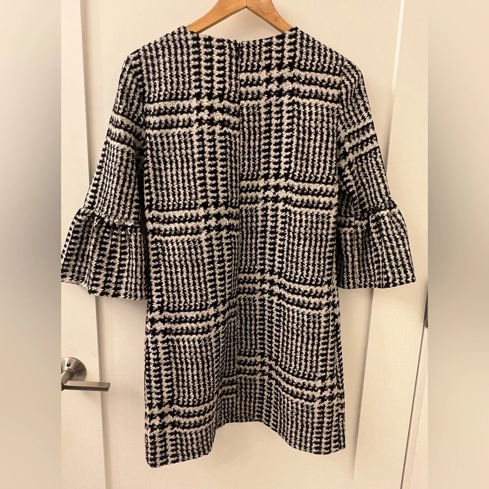 ZARA Tweed Printed Dress - Picture 3 of 4
